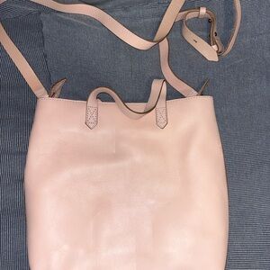 Madewell Elegant Pink Leather Tote Bag